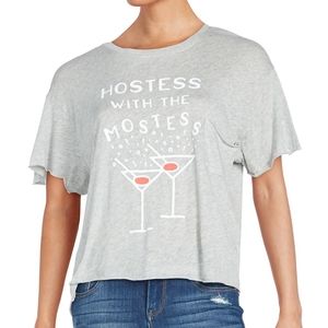 NWT Hostess With the Mostest Gray T-shirt